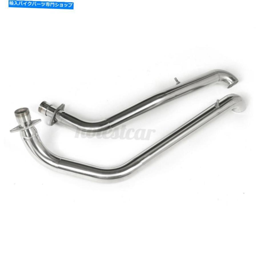 クロームパーツ ホンダスティードVLX400 VLX600用の2倍クロームパイプフルエキゾーサーパス+サイレンサー 2x Chrome Pipes Full Exhaust System + Silの画像