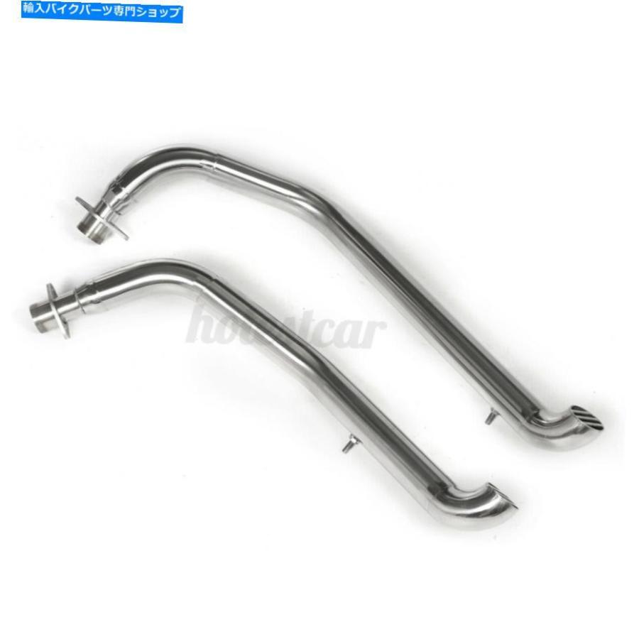 クロームパーツ ホンダスティードVLX400 VLX600用の2倍クロームパイプフルエキゾーサーパス+サイレンサー 2x Chrome Pipes Full Exhaust System + Silの画像