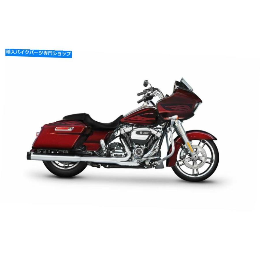 クロームパーツ Rinehart 500-0106 Chrome 4 "スリップオンマフラーw /黒のヒント17-20ハーリーFLH / T M8 Rinehart 500-0106 Chrome 4" Slip-On Muff