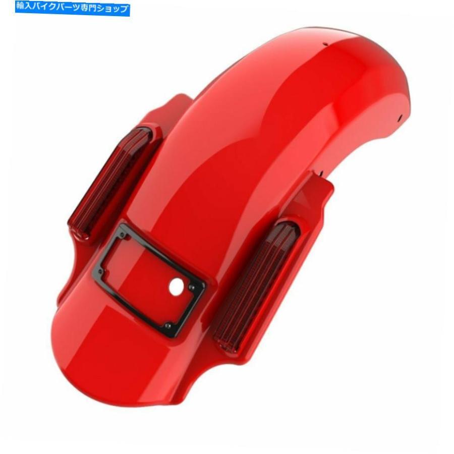 クロームパーツ 緋色の赤い支配者の伸縮された後部フェンダーのハーレーツーリング09-13 Scarlet Red Dominator Stretched Rear Fender For Harley Toの画像