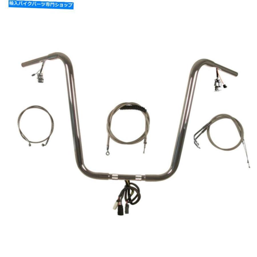クロームパーツ 1 1/4 \"Chrome 18\"" Prewread ApeハンガーハンドルバーPKIT 2007-2010ハーレーソフト 1 1/4\"" Chrome 18\"" Prewired Ape Hanger Handleba"