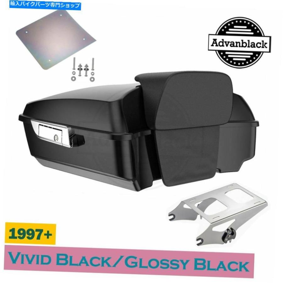 クロームパーツ 97歳以上のハーレーのためのAdvan Vidived Black刻んだツアーPAK Chrome Latch Advan Vivid Black Chopped Tour Pak Chrome Latch For