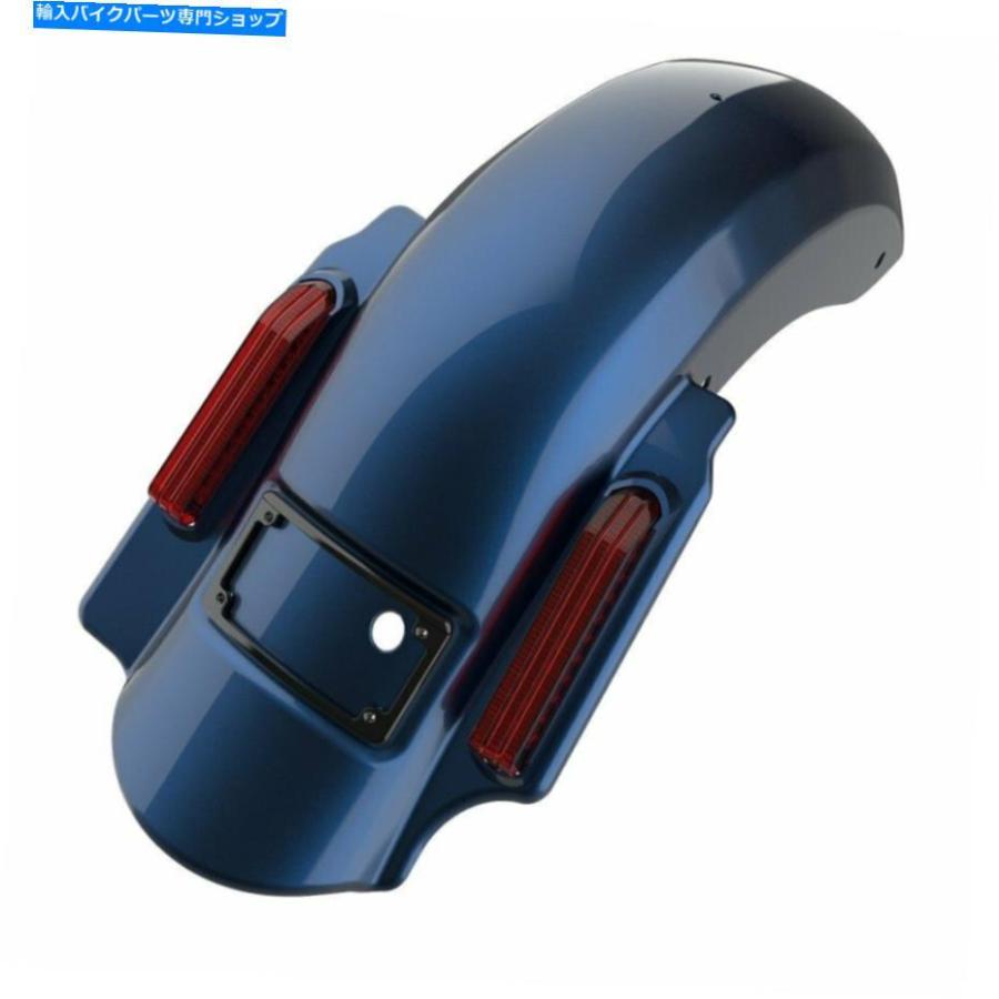クロームパーツ ビッグブルーパールドミネーターストレッチリアフェンダー2に1フィットハーレーツーリング09-13 Big Blue Pearl Dominator Stretchedの画像