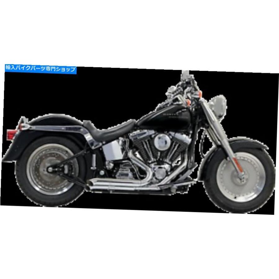 クロームパーツ 1986-17ハーレーソフテイルモデルのためのバッサニープロストリートエキゾースト - Chrome - 1S24D Bassani Pro-Street Exhaust for 1