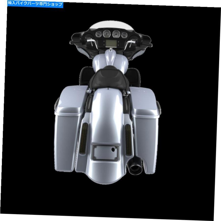 クロームパーツ 2014+ハーレーのための1つの支配者延伸リアフェンダーへの素晴らしい銀2 Brilliant Silver 2 into 1 Dominator Stretched Rear Fenderの画像
