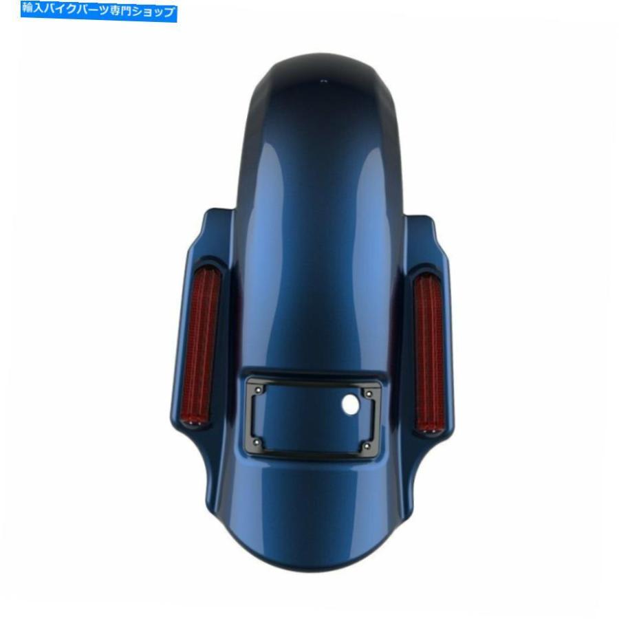 クロームパーツ ビッグブルーパールドミネーターストレッチリアフェンダーのハーレー2009-2013 Big Blue Pearl Dominator Stretched Rear Fender Forの画像