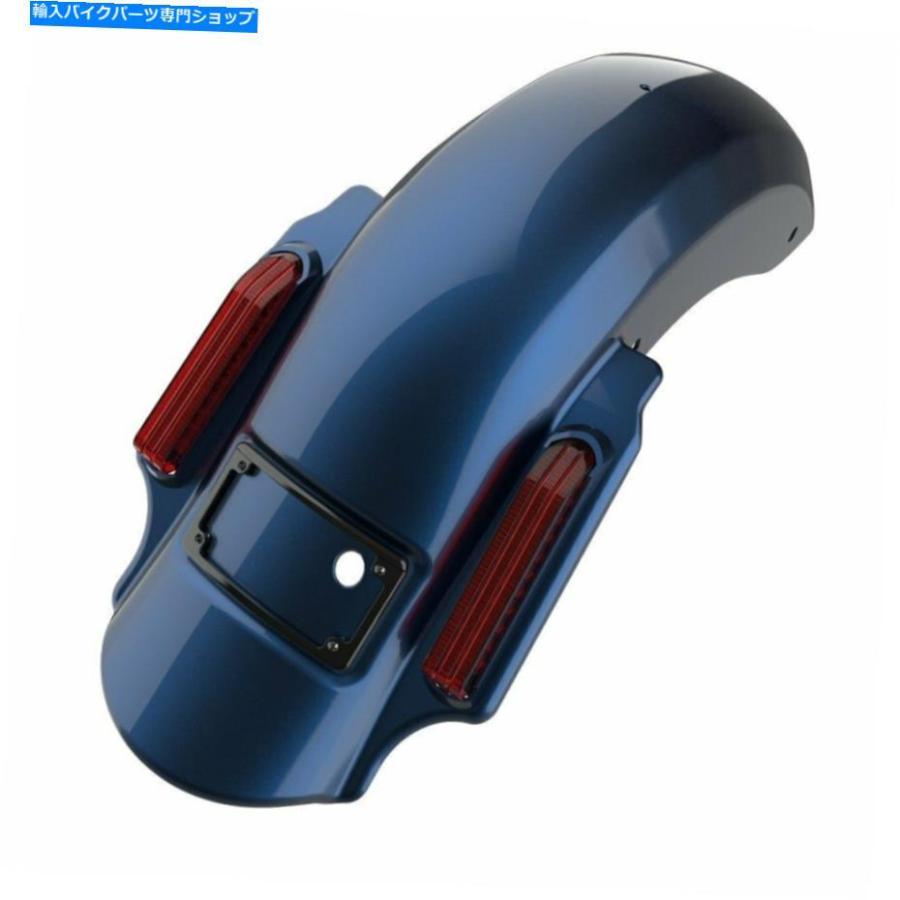 クロームパーツ ビッグブルーパールドミネーターストレッチリアフェンダーのハーレー2009-2013 Big Blue Pearl Dominator Stretched Rear Fender Forの画像