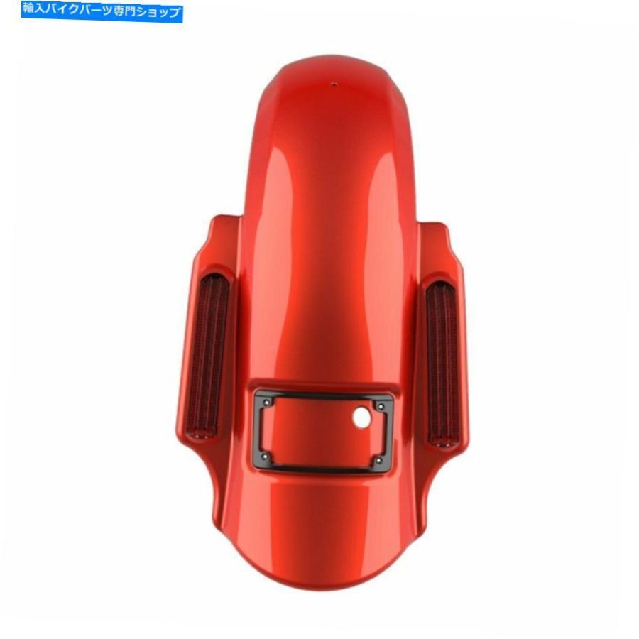 クロームパーツ キャンディオレンジドミネーターストレッチリアフェンダーはハーレーツーリング09-13 Candy Orange Dominator Stretched Rear Fenderの画像