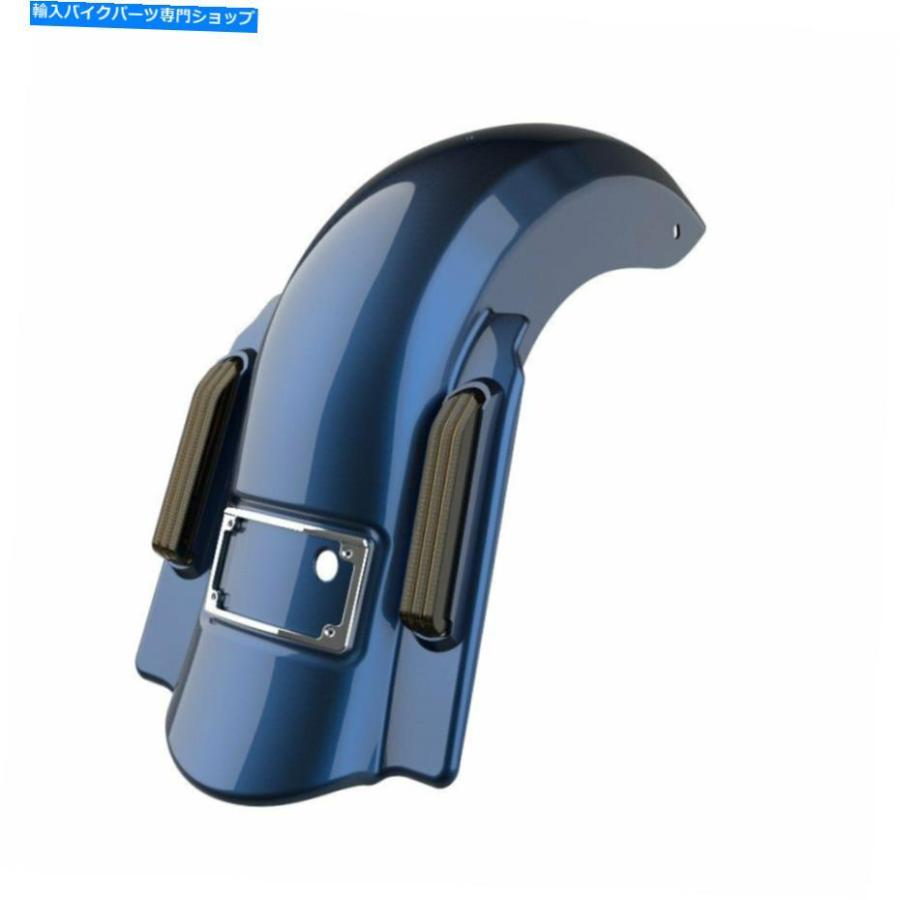 クロームパーツ ビッグブルーパールドミネーターストレッチリアフェンダーデュアルノーカットフィットハーレー2009-2013 Big Blue Pearl Dominator St