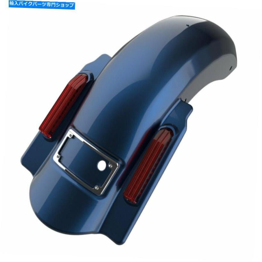 クロームパーツ ビッグブルーパールドミネーターストレッチリアフェンダーデュアルノーカットフィットハーレー2009-2013 Big Blue Pearl Dominator Stの画像