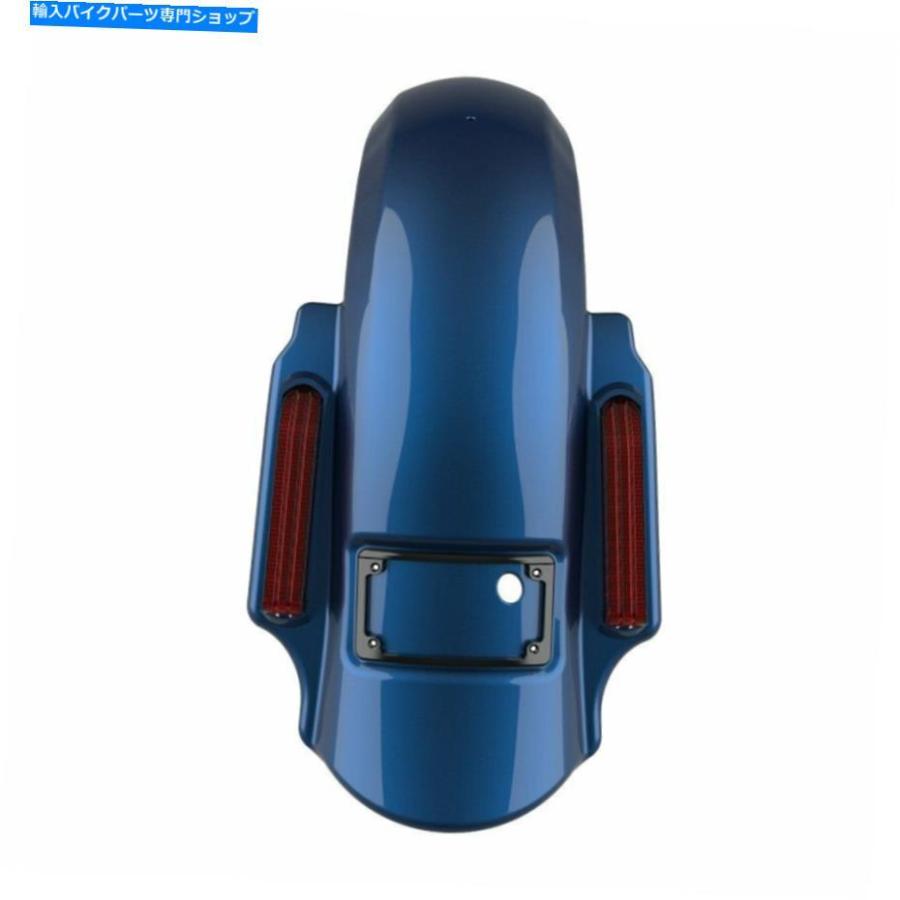 クロームパーツ ダークブルーパールドミネーターストレッチリアフェンダー2009-2013 Dark Blue Pearl Dominator Stretched Rear Fender For Harley 20の画像