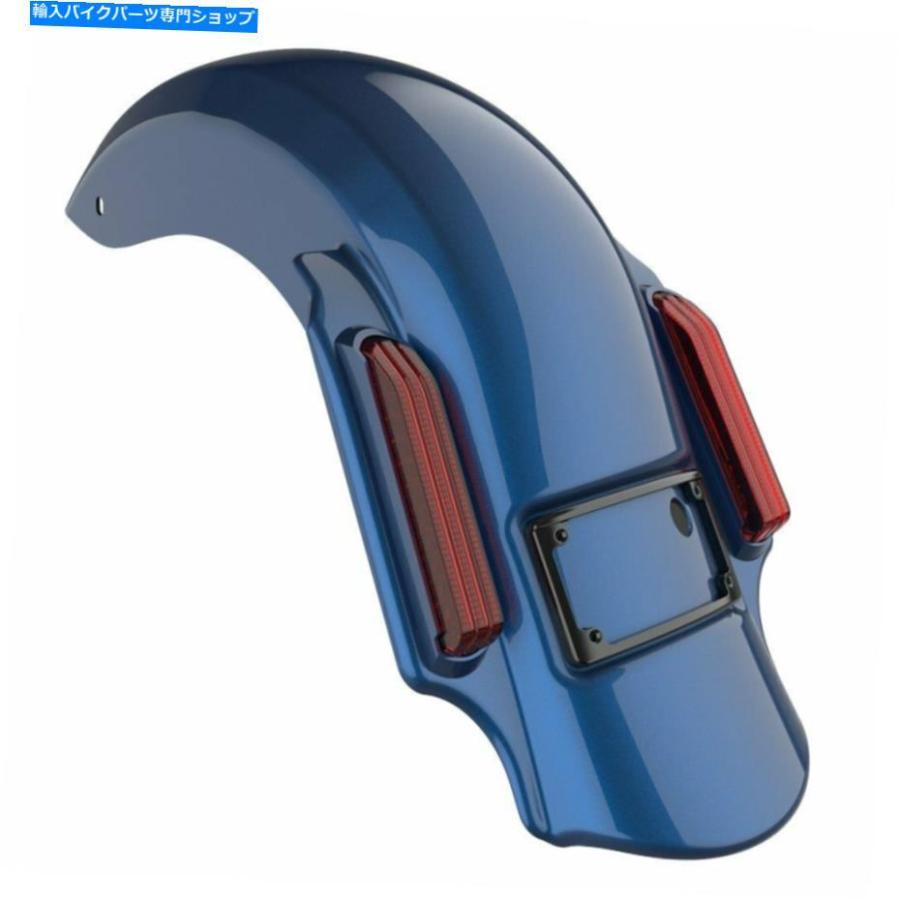 クロームパーツ ダークブルーパールドミネーターストレッチリアフェンダー2009-2013 Dark Blue Pearl Dominator Stretched Rear Fender For Harley 20の画像