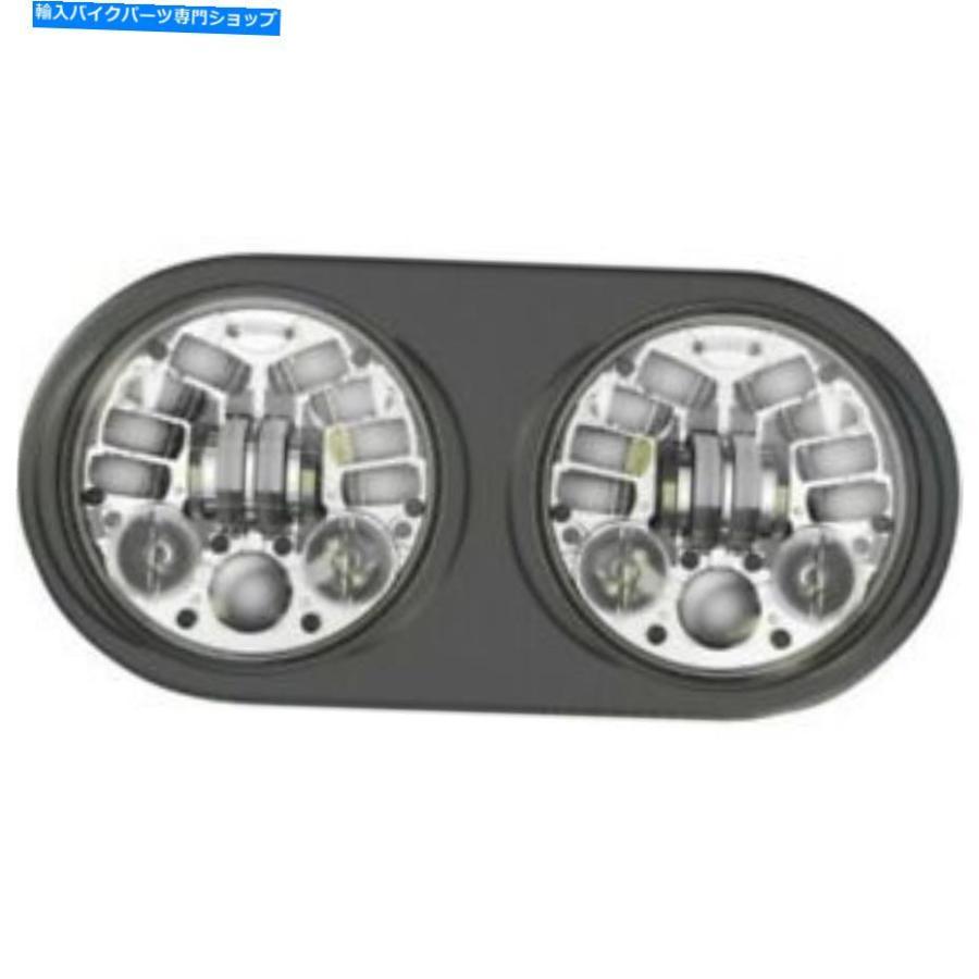 クロームパーツ 道路グライドFLTR 98-13のためのカスタムダイナミクスクロームプローブLED適応ヘッドランプ Custom Dynamics Chrome ProBeam LED Adap