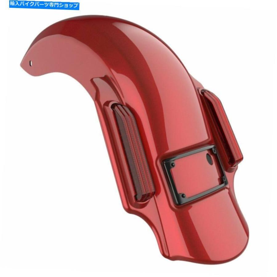 クロームパーツ Ember Red Sunglo支配者は09-13ハーリーのためのリアフェンダーを伸ばした Ember Red Sunglo Dominator Stretched Rear Fender For 09の画像