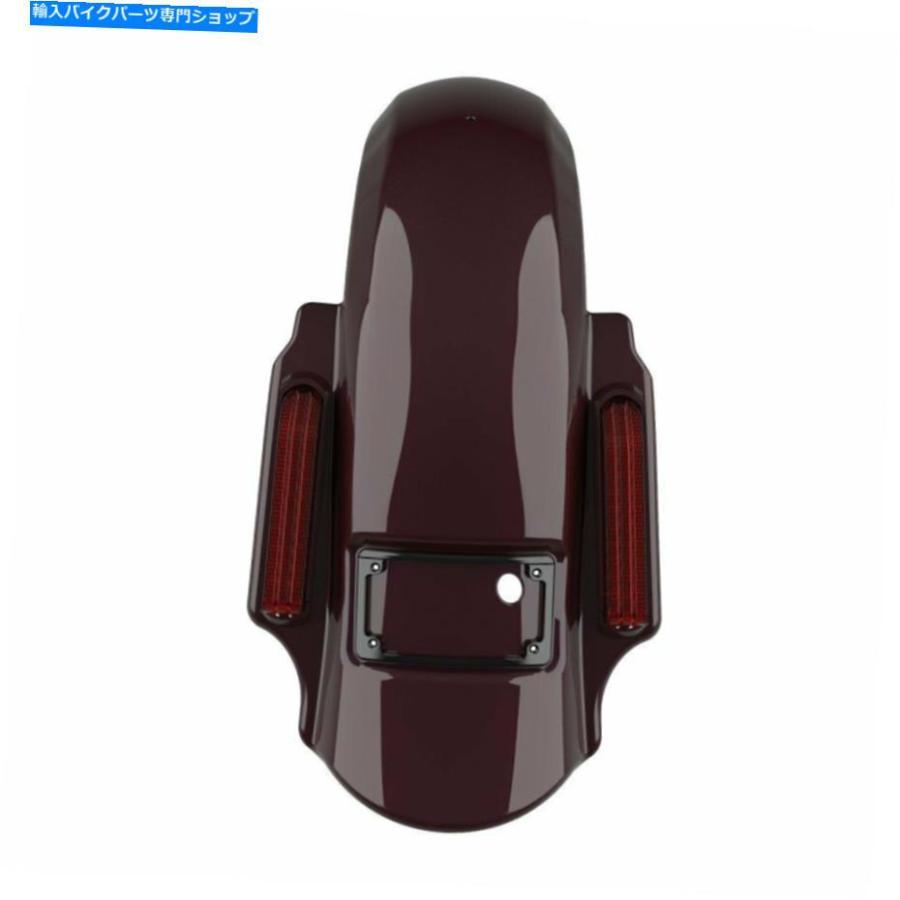 クロームパーツ ブラックチェリードミネーターストレッチリアフェンダーはハーレーツーリング09-13 Black Cherry Dominator Stretched Rear Fender Foの画像