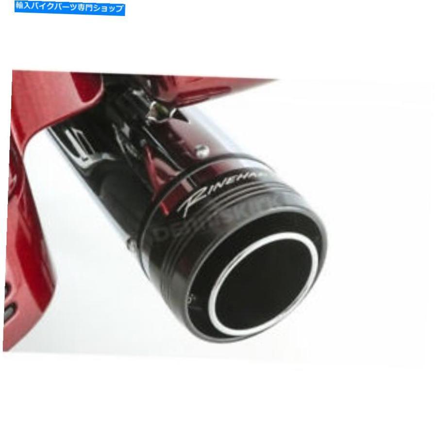 クロームパーツ Rinehart Chrome 4 1/2 In。スリップオンマフラー/ブラックエンドキャップ - 500-0108 Rinehart Chrome 4 1/2 in. Slip-On Mufflers w