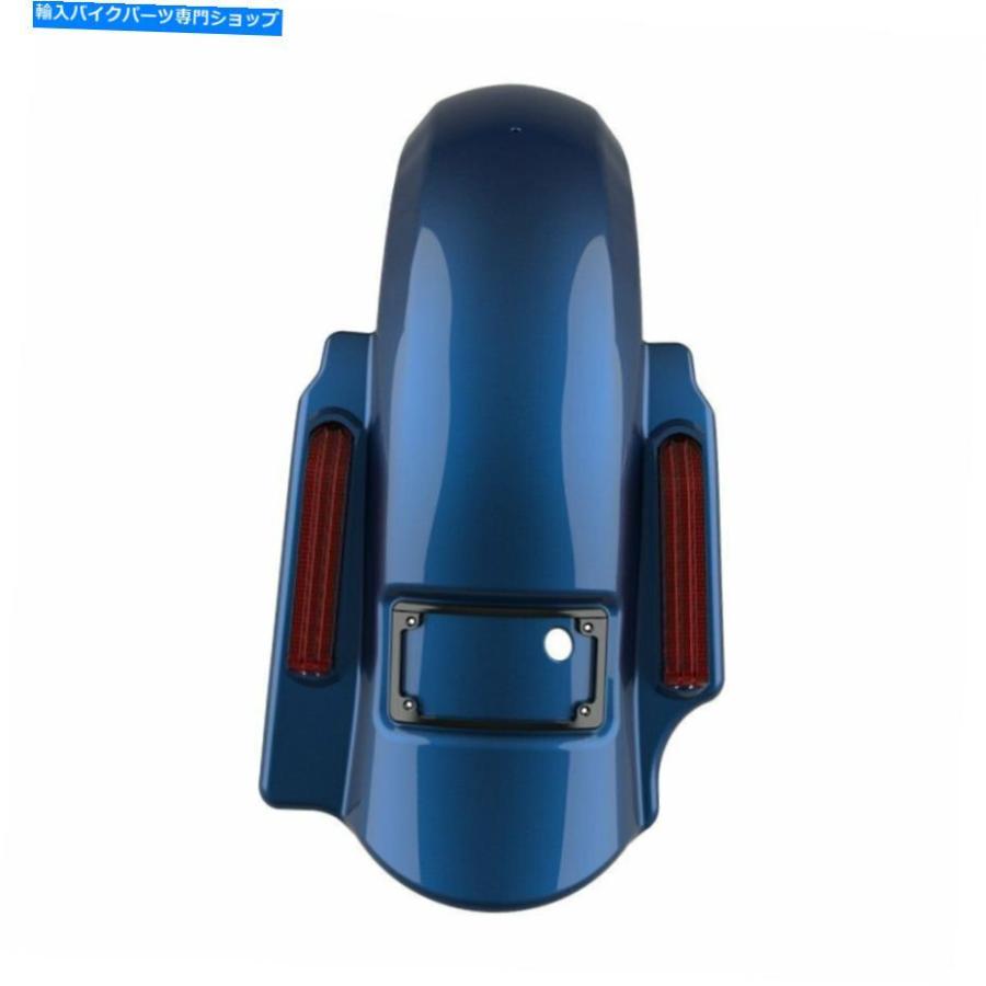 クロームパーツ ダークブルーパールドミネーターストレッチリアフェンダー2に1フィットハーレー09-13 Dark Blue Pearl Dominator Stretched Rear Fendの画像