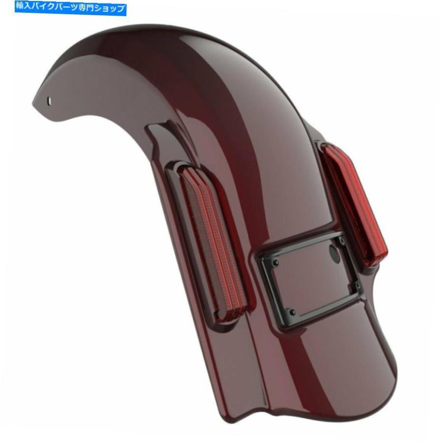 クロームパーツ クリムゾンレッドサングルドミネーターストレッチリアフェンダー2に1フィットハーレー09-13 Crimson Red Sunglo Dominator Stretched