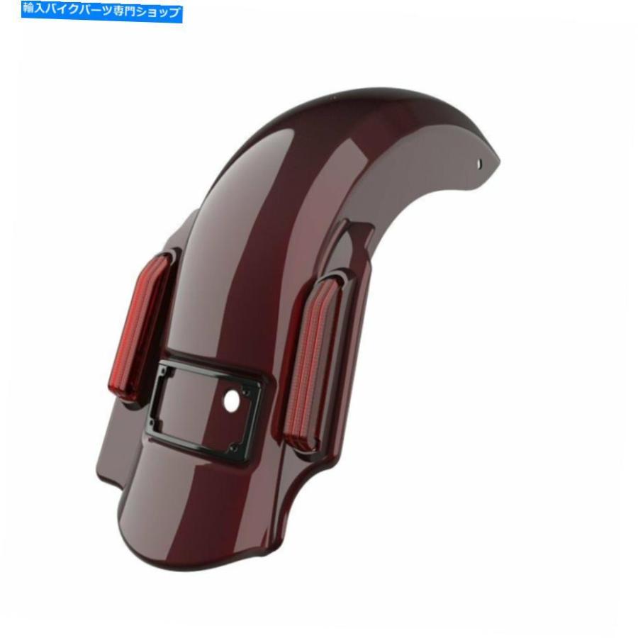 クロームパーツ クリムゾンレッドサングルドミネーターストレッチリアフェンダー2に1フィットハーレー09-13 Crimson Red Sunglo Dominator Stretchedの画像