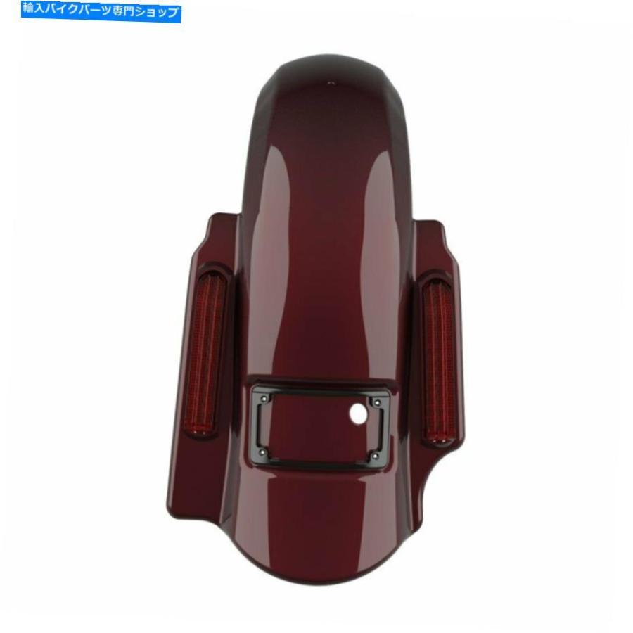 クロームパーツ クリムゾンレッドサングルドミネーターストレッチリアフェンダー2に1フィットハーレー09-13 Crimson Red Sunglo Dominator Stretchedの画像