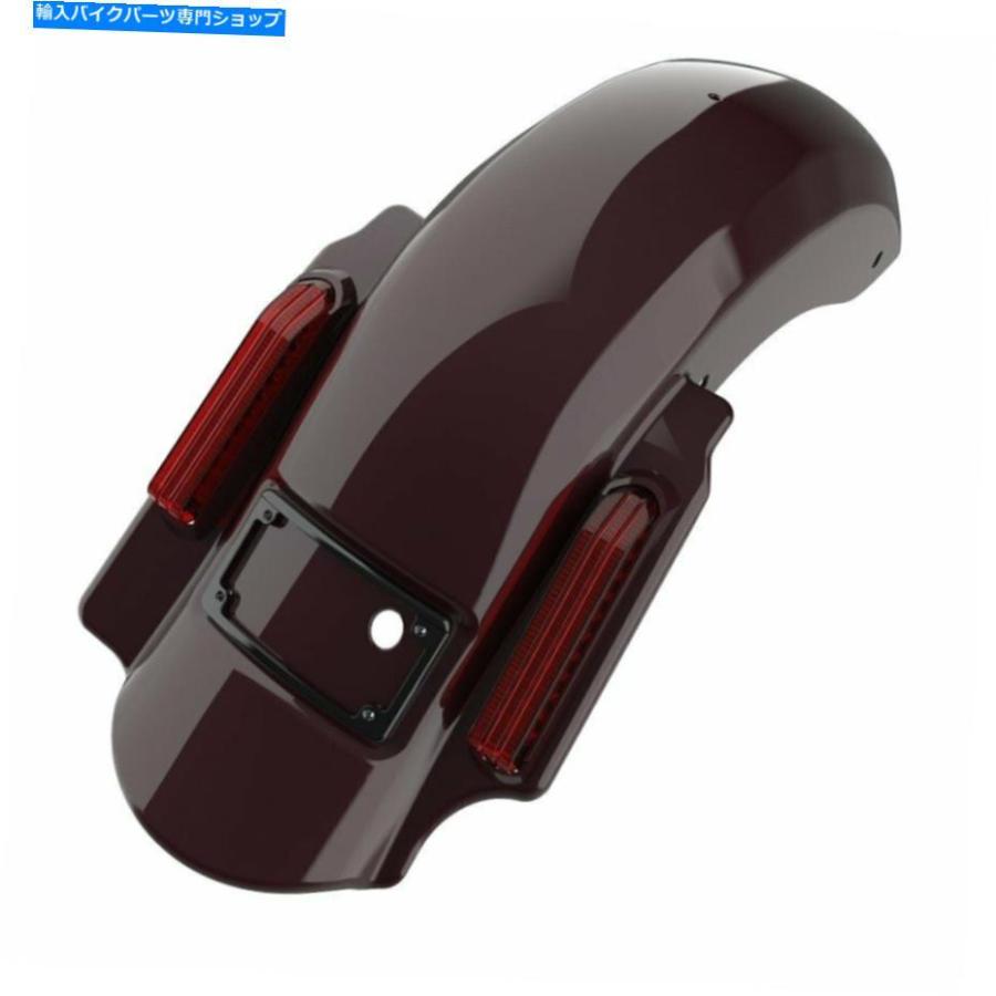 クロームパーツ ブラックチェリードミネーターストレッチリアフェンダー2に1フィットハーレーツーリング09-13 Black Cherry Dominator Stretched Rearの画像