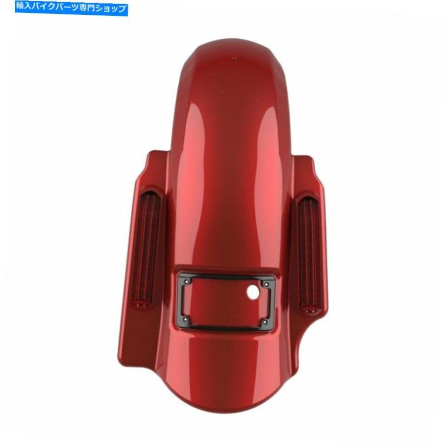 クロームパーツ Ember Red Sunglo Dominatorストレッチリアフェンダー2がハーレー09-13のために1に Ember Red Sunglo Dominator Stretched Rear Fendeの画像