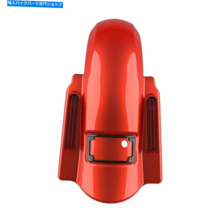 クロームパーツ キャンディオレンジドミネーターストレッチリアフェンダーのカットアウトはハーレー2009-2013 Candy Orange Dominator Stretched Rearの画像