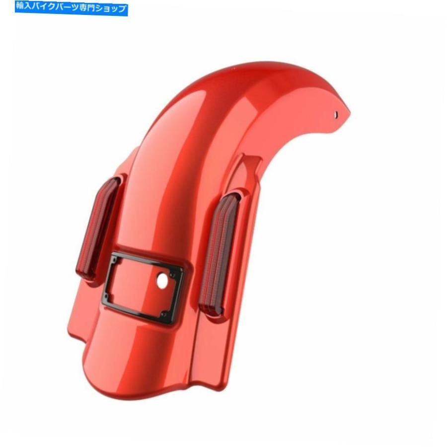 クロームパーツ キャンディオレンジドミネーターストレッチリアフェンダーのカットアウトはハーレー2009-2013 Candy Orange Dominator Stretched Rearの画像