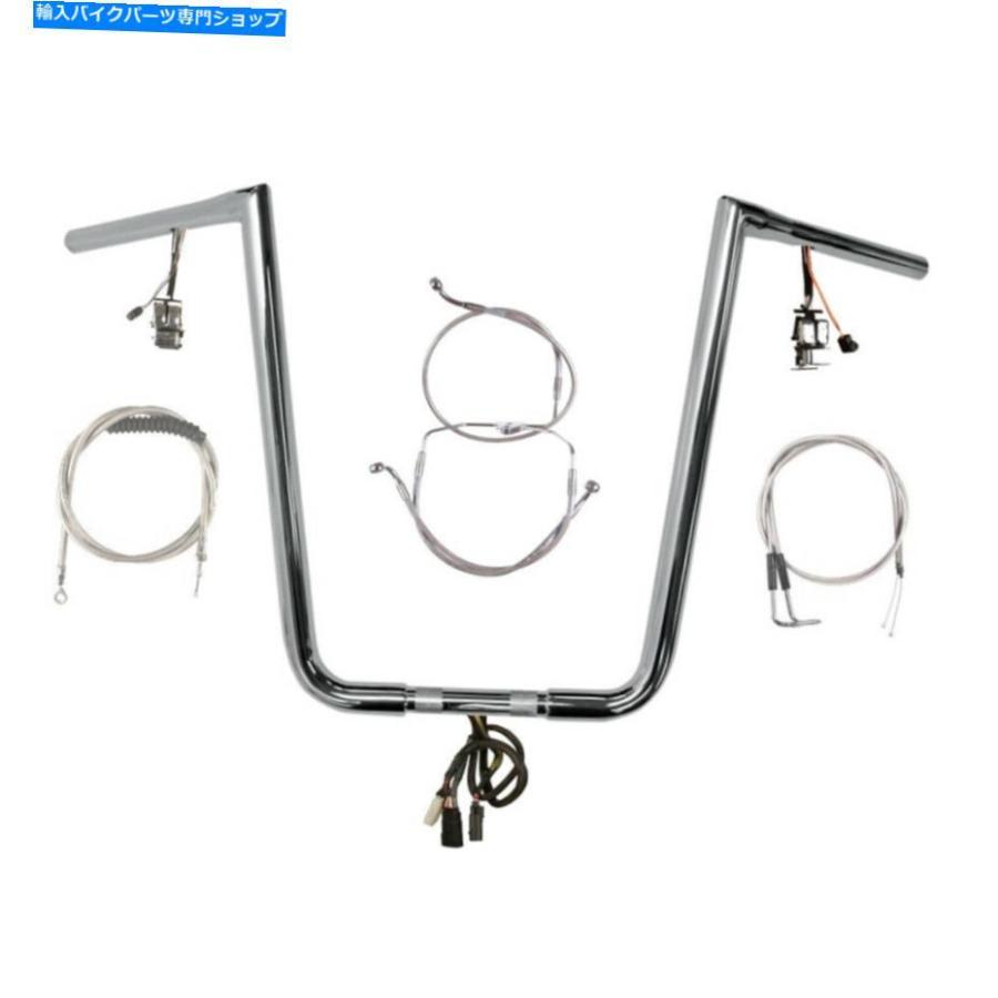 クロームパーツ 1 1/4 \"Chrome 19\" Prewread Twin Peaks Bar Kit 1996-2006ハーレーロードキングNOCRUIZ 1 1/4\" Chrome 19\" Prewired Twin Peaks Bar