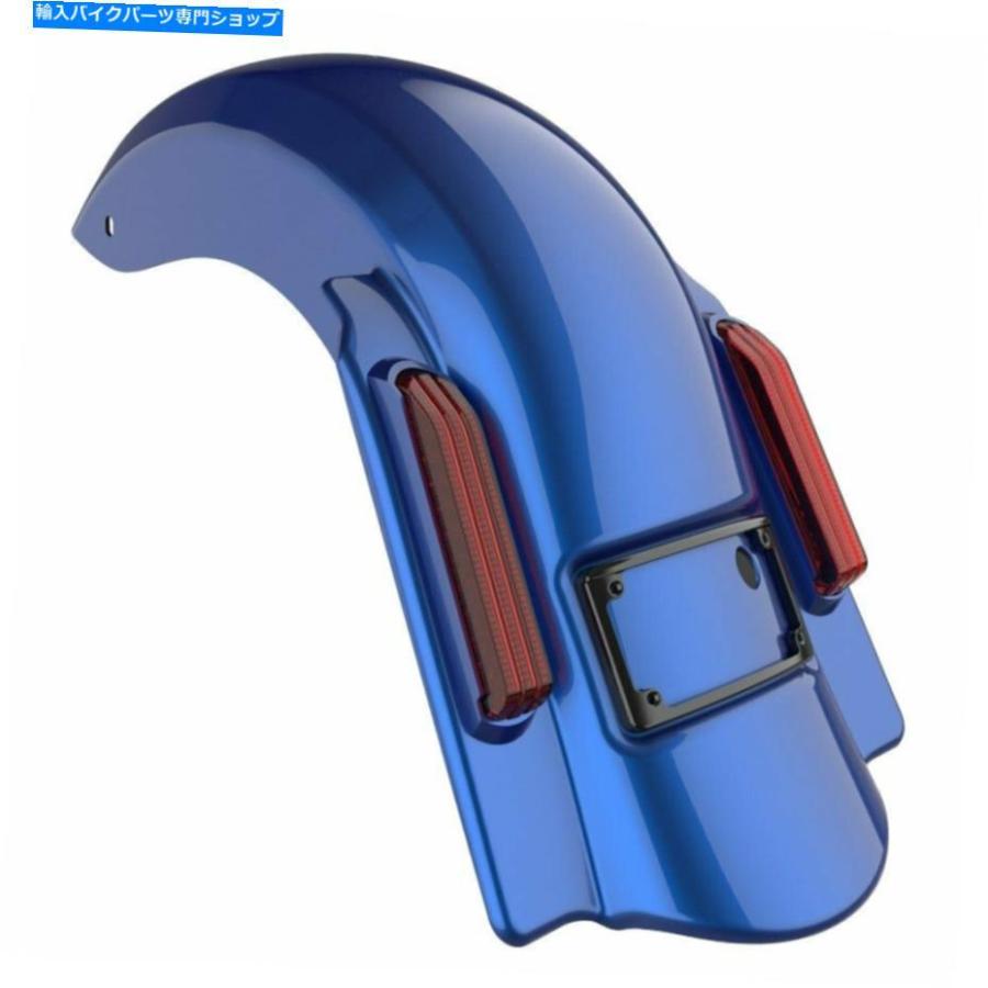 クロームパーツ スーペリアブルーデュアルカットドミネーターストレッチリアフェンダーフィット14+ハーレーツーリング Superior Blue Dual Uncut Domiの画像