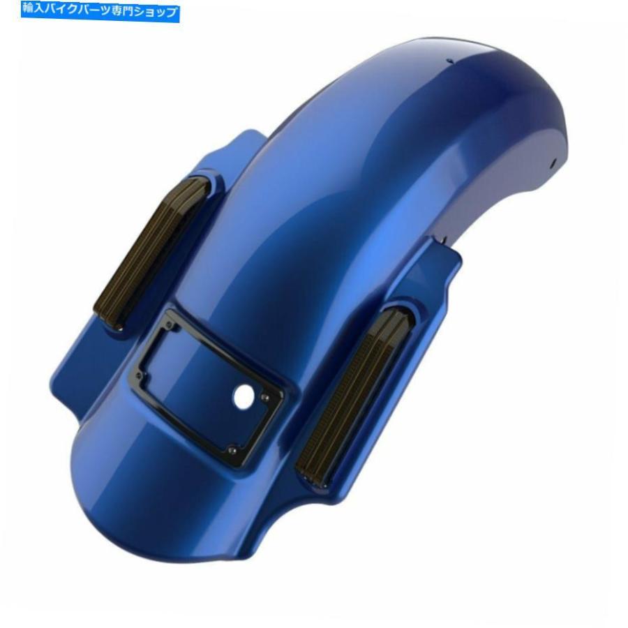 クロームパーツ スーペリアブルーシングルカットアウト支配者延長されたリアフェンダー Superior Blue Single Cutout Dominator Stretched Rear Fende