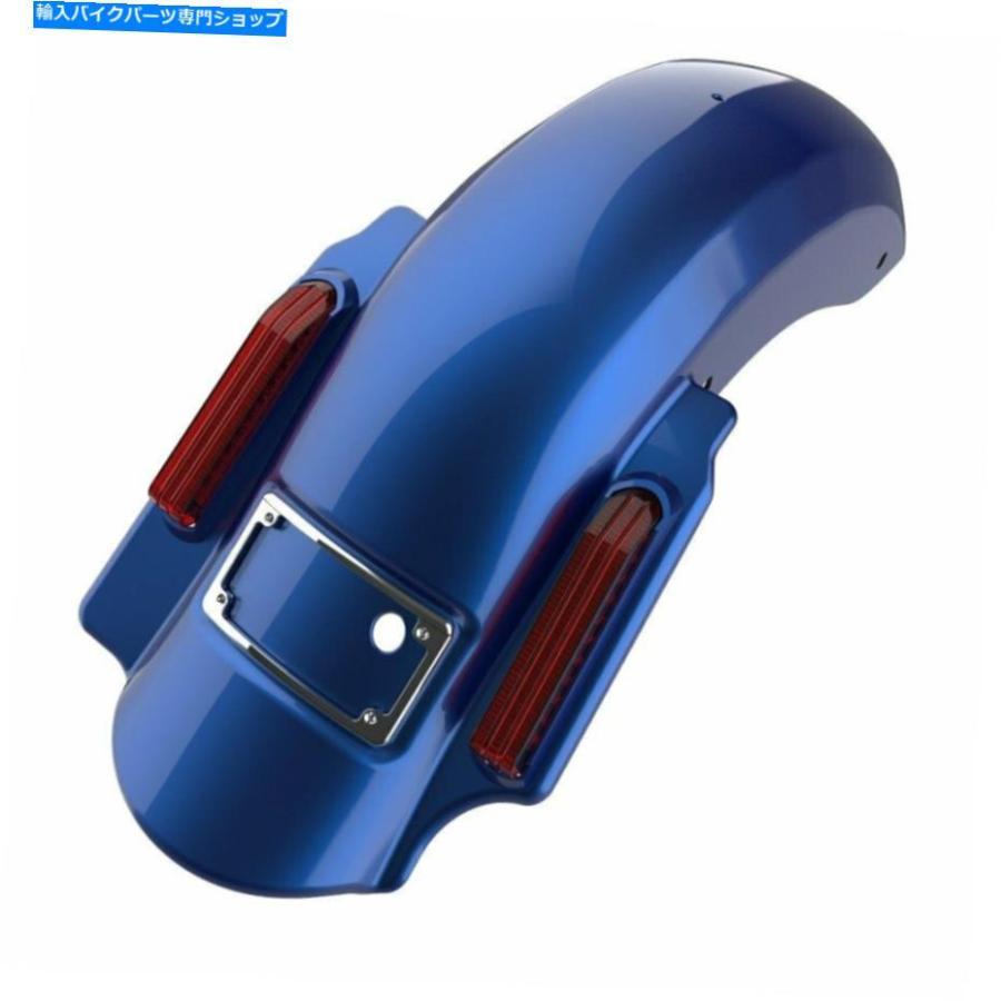 クロームパーツ スーペリアブルーシングルカットアウト支配者延長されたリアフェンダー Superior Blue Single Cutout Dominator Stretched Rear Fendeの画像