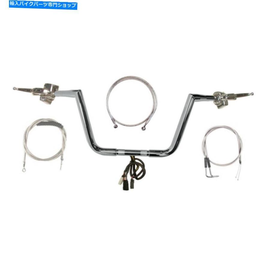 クロームパーツ 1 1/4 \"Chrome 10\" Twin PeaksハンドルバーCKIT 1996-2005ハーレー - Davidson Dyna 1 1/4\" Chrome 10\" Twin Peaks Handlebar CKit 19