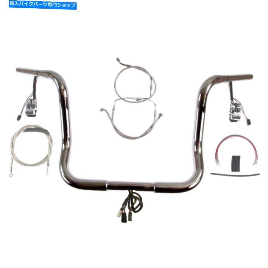 クロームパーツ 1 1/4 \"Chrome 14\" Prewreadハンドルバーキット2008-2013ハーリーウルトラクラシックな腹筋 1 1/4\" Chrome 14\" Prewired Handlebar Ki