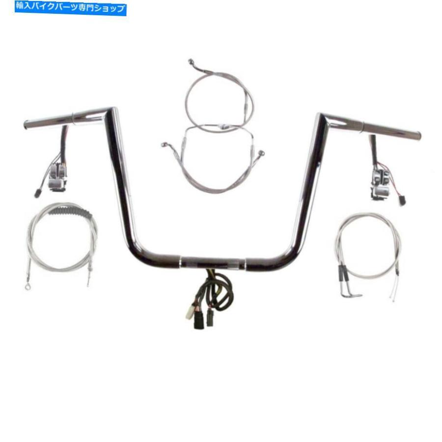 クロームパーツ 1 1/4 \"Chrome 12\" Prewread Jarhead Bar Kit 1996-2006ハーレーロードキングなしクルーズなし 1 1/4\" Chrome 12\" Prewired Jarhead B