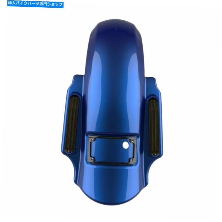 クロームパーツ スーペリアブルーの支配者の伸びたリアフェンダーは14+ハーレーダビッドソンツーリング Superior Blue Dominator Stretched Rear Fend