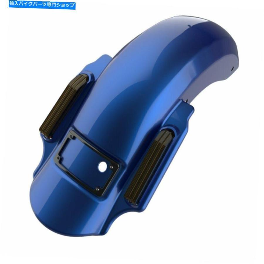 クロームパーツ スーペリアブルーの支配者の伸びたリアフェンダーは14+ハーレーダビッドソンツーリング Superior Blue Dominator Stretched Rear Fendの画像