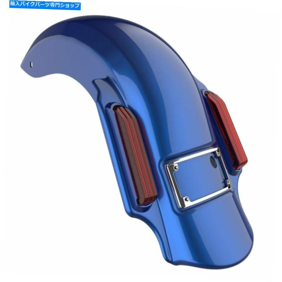 クロームパーツ スーペリアブルーの支配者の伸びたリアフェンダーは14+ハーレーダビッドソンツーリング Superior Blue Dominator Stretched Rear Fendの画像