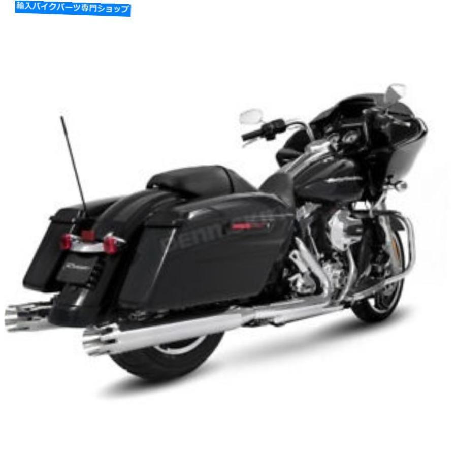 クロームパーツ Rinehart Chrome 4 \"スリップオンマフラー/クロム城エンドキャップ - 500-0106C-城 Rinehart Chrome 4\"" Slip-On Mufflers w/Chrome Ca"