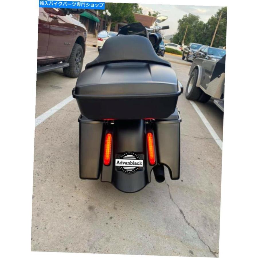 クロームパーツ Denim Black Dominatorストレッチリアフェンダー2に1フィットハーレーツーリング09-13 Denim Black Dominator Stretched Rear Fender