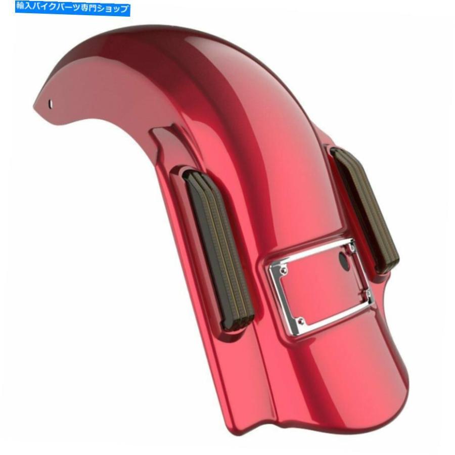 クロームパーツ ベロシティレッドサンググル1カットアウト支配者ストレッチリアフェンダーフィットハーレー Velocity Red Sunglo Single Cutout Domin