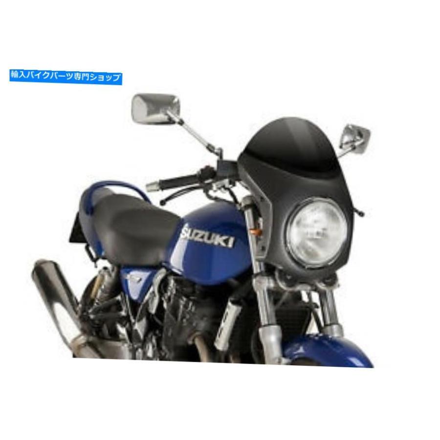 カーボン Thruxton 16-20ブラックカーボンのためのプイグフロントガラス半分 PUIG WINDSHIELD SEMIFAIRING FOR TRIUMPH THRUXTON 16-20 BLACK-CARBON