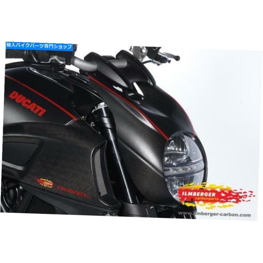 カーボン Ilmbergerマットカーボンファイバーヘッドライトカバーサラウンドドゥカティダイエール1200 2012 Ilmberger MATT Carbon Fibre Headlight Coの画像