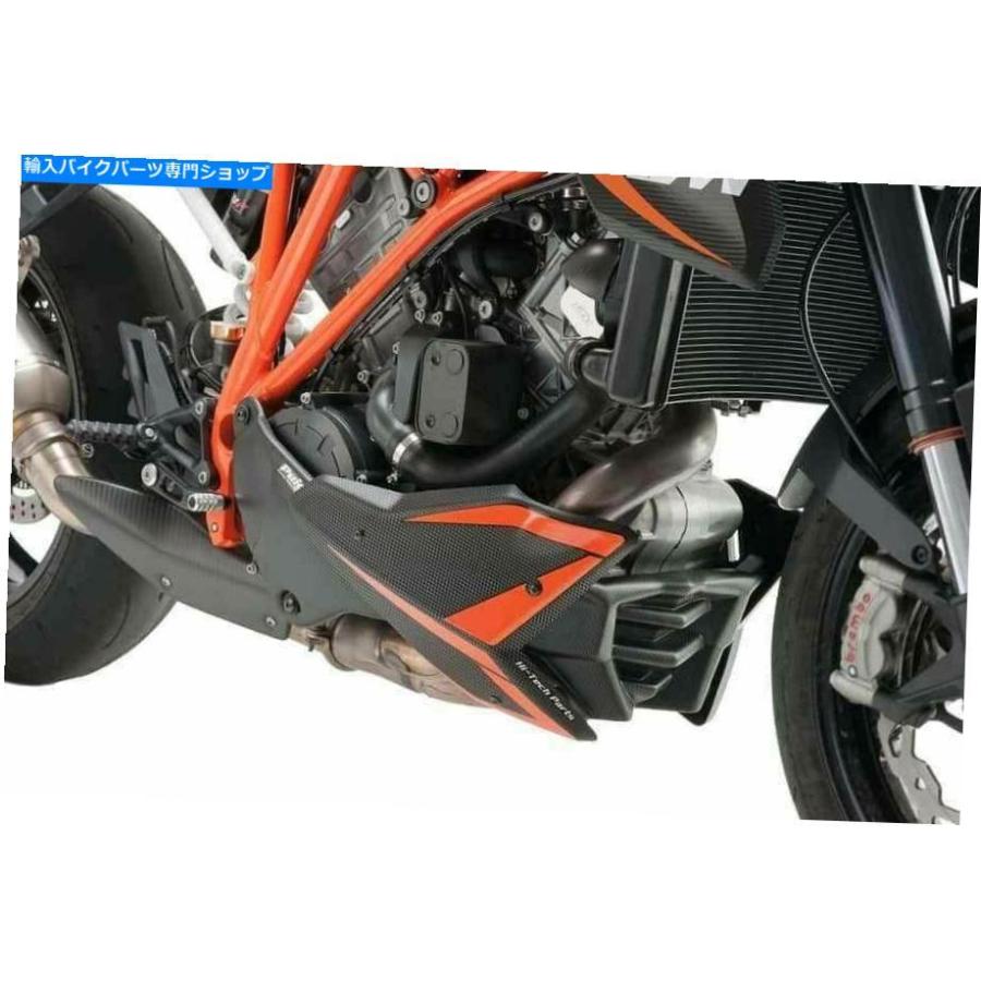 カーボン Puigカーボンルックスベリーパンスポイラー下フェアリングKTMスーパーデューク1290 R GT 14> PUIG CARBON LOOK BELLY PAN SPOILER LOWER FAIの画像