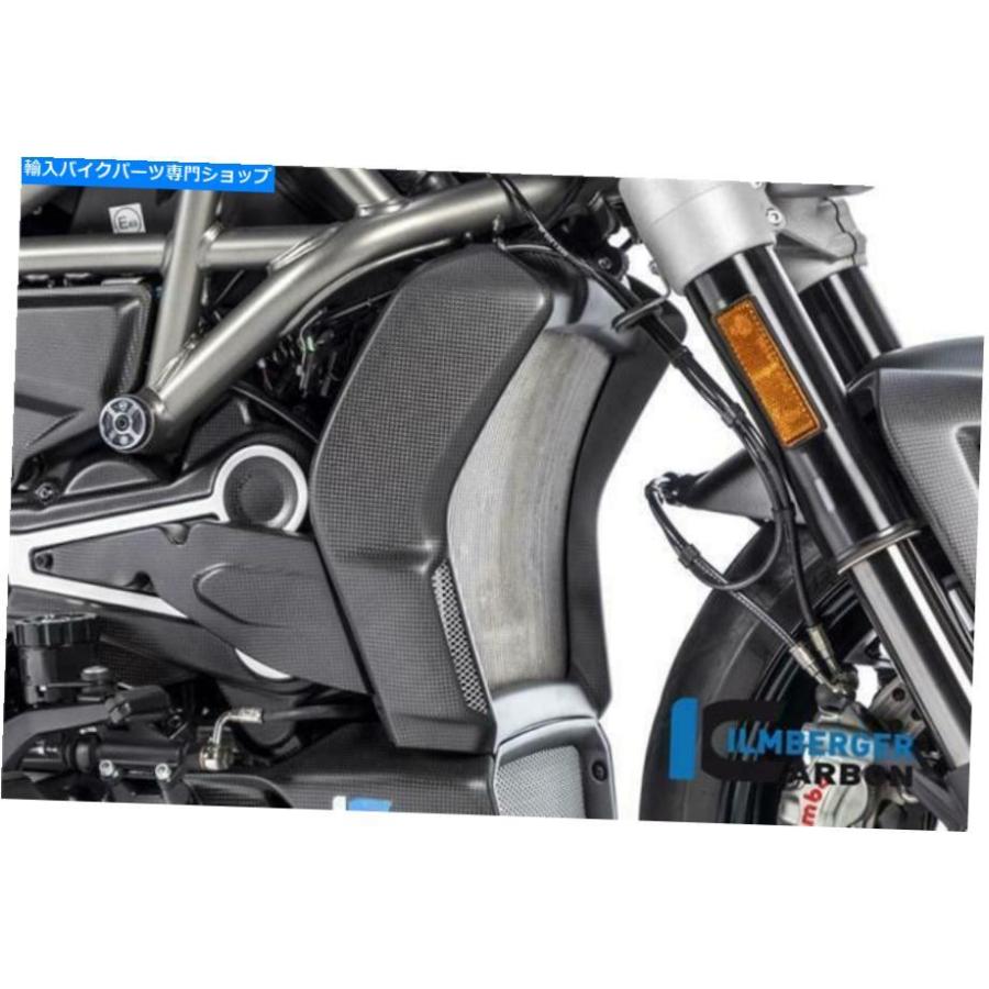 カーボン Ilmbergerマットカーボンファイバーラジエーターカバー3ピースセットDUCATI XDIAVEL 2019 Ilmberger MATT Carbon Fibre Radiator Covers 3 Pの画像