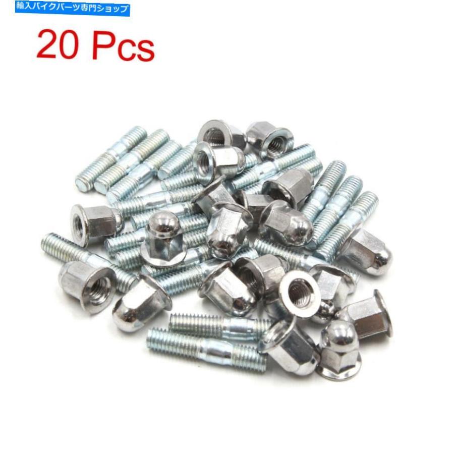 サイレンサー 20pcs 8粍スレッドDia自動二輪車の排気ガス管えり巻きねじ雄螺旋木の実 20pcs 8粍 Thread Dia Motorcycle Exhaust Pipe Muffler Screw Bolt