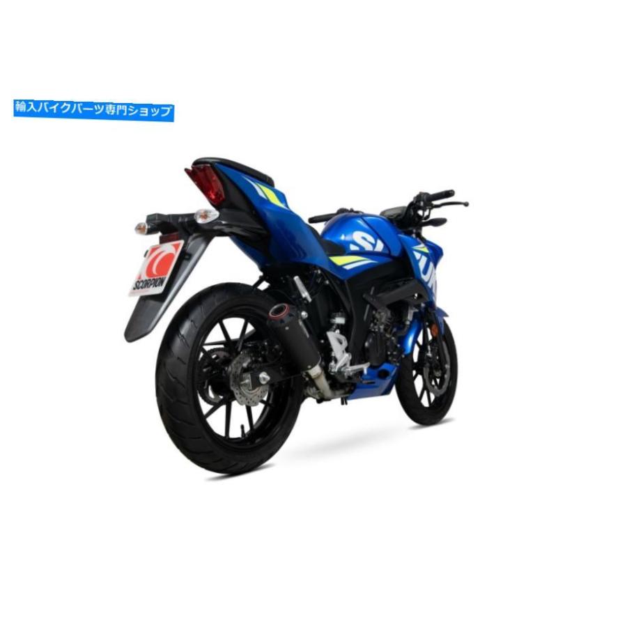 サイレンサー 鈴木GSX-S 125 GSX-S 150 SCORPION排ガス赤パワーフルシステムブラックセラーム... Suzuki GSX-S 125 GSX-S 150 Scorpion Exhaust Red P