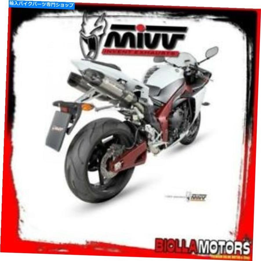 サイレンサー uy.031.l7キットマフラーMIVVヤマハYZF 1000 R1 2011-1000ccスノーノノックス/カーボンソット UY.031.L7 KIT MUFFLER MIVV YAMAHA YZF 1