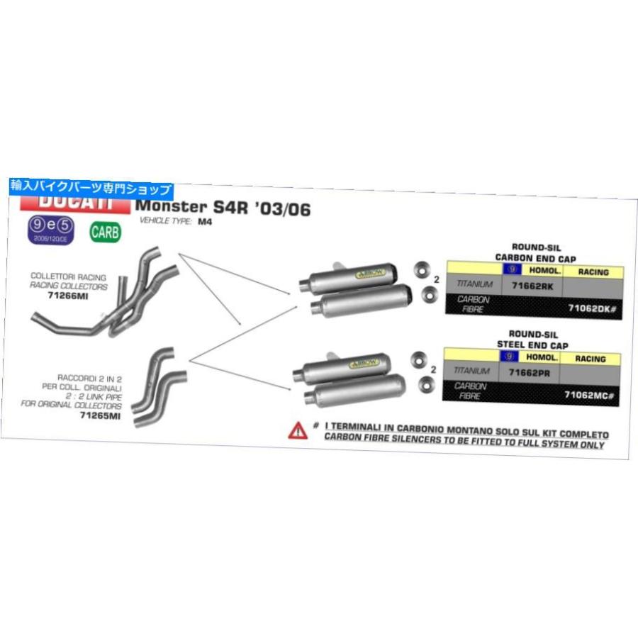 サイレンサー DUCATI MONSTER S2R 1000 2005> 2006ラゲンドシルエー