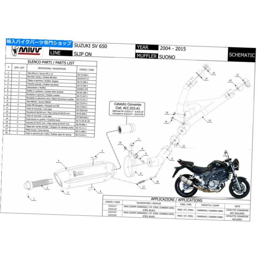 サイレンサー スーステスV 650 2011 Suono MIVVスチールブラック+カット - オリジナルのタイトルを表示する エキゾーストマスV 650 2010 2011 Suono MIVV Ste_2